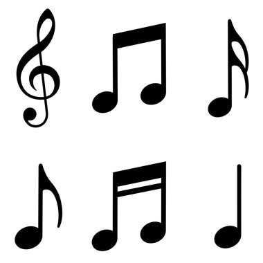 Music notes icons set. Vector clipart