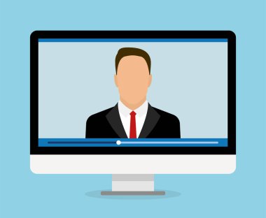 Çevrimiçi öğrenme illüstrasyon. Webinar. Vektör