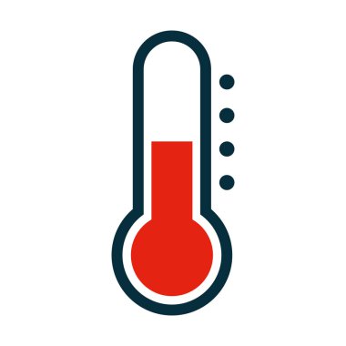 Termometre renkli simge. Vektör