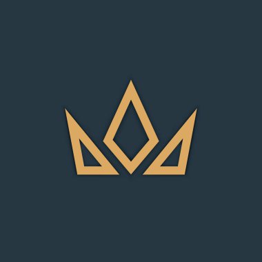 Taç logo koyu arka plan üzerinde. Vektör