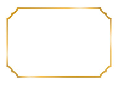 Altın Çerçeve beyaz arka plan üzerinde. Vektör