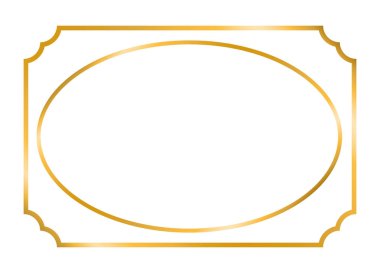 Altın Çerçeve beyaz arka plan üzerinde. Vektör