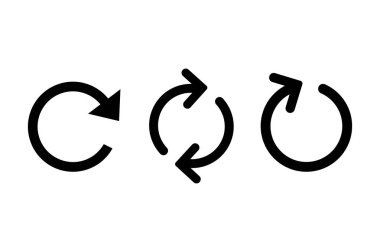 Beyaz arka plan üzerinde ok koleksiyon yeniden yükleyin. Vektör