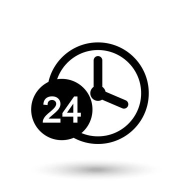 24 saat basit simgesi. Vektör