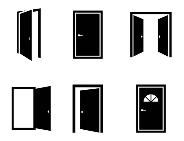 Farklı açılan kapılar Icons set. Vektör