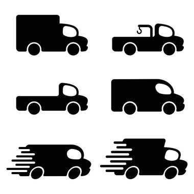 Icons set izlemek. Van simgesi. Vektör