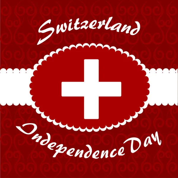 Flaga Szwajcarii dla szwajcarskiej Dzień Niepodległości — Wektor stockowy
