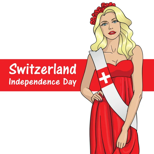 Flaga Szwajcarii od dziewczyny 5 — Wektor stockowy