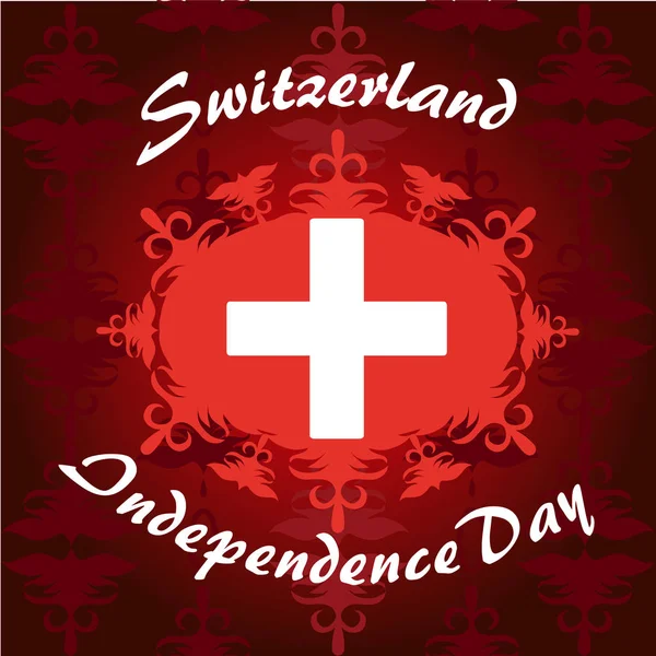 Flaga Szwajcarii dla szwajcarskiej Dzień Niepodległości — Wektor stockowy