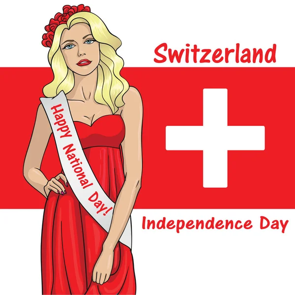 Flaga Szwajcarii od dziewczyny 7 — Wektor stockowy