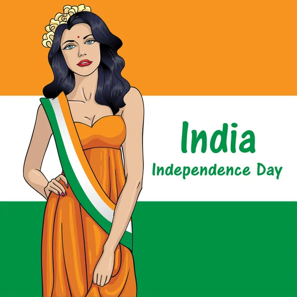 Jour de l'indépendance de l'Inde. 15 août 2 — Image vectorielle