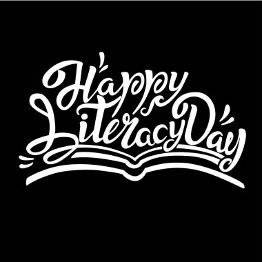 Uluslararası okuma yazma günü vektör yazı kartı 1