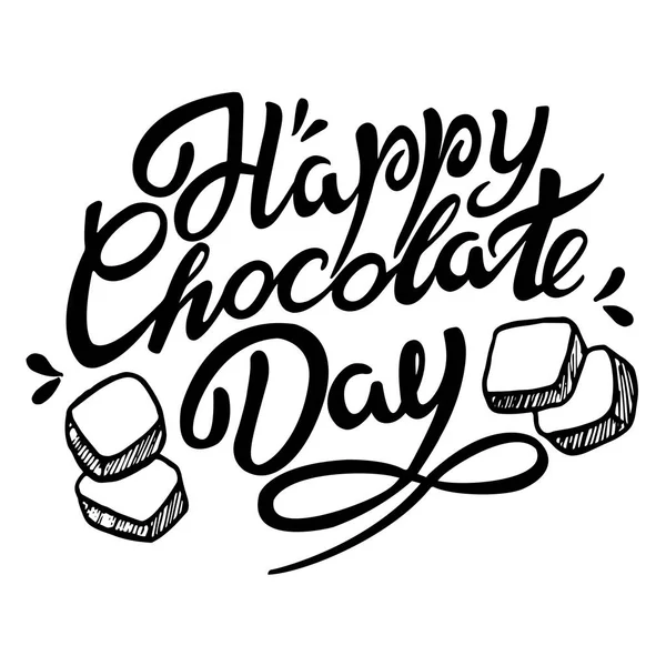 Ręcznie rysowane szczęśliwy dzień czekolady Typografia litery plakat. — Wektor stockowy