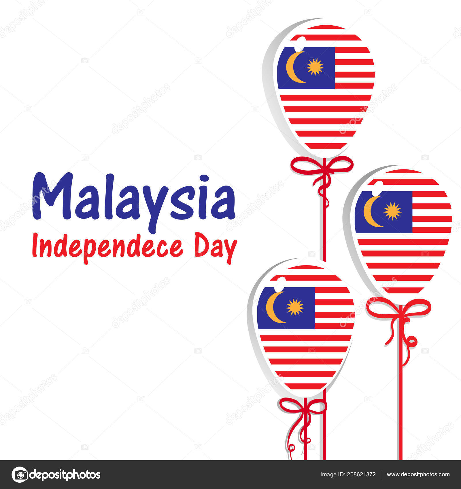 マレーシア独立記念日。マレーシアの国旗。31 日 月 日 — ストックベクター ©Andreeva_Marina 208621372