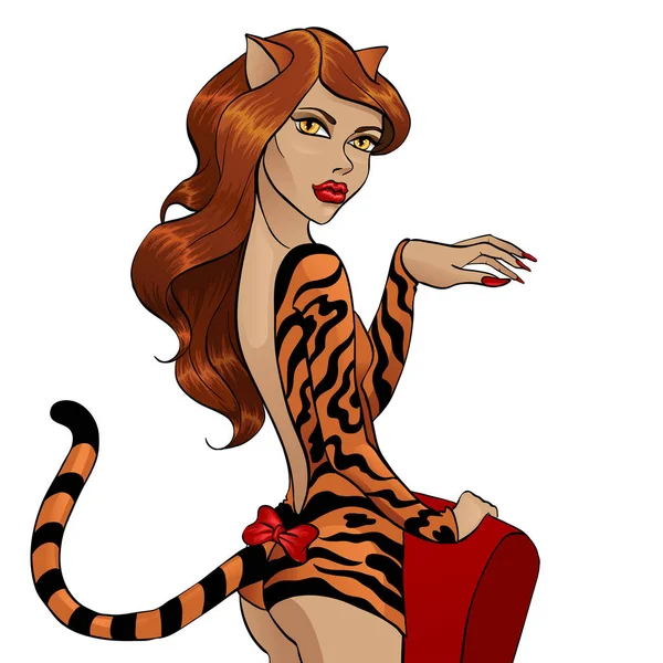 Cadılar Bayramı vektör çizim ile kedi kadın