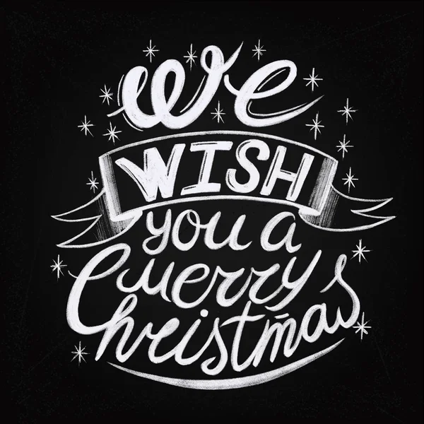 Přeji Vám Veselé Vánoce Šťastný Nový Rok Typografické Pozadí Tabuli — Stock fotografie