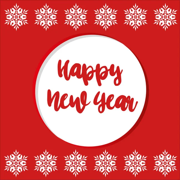 Frohes neues Jahr 2019 handgeschriebener Text auf rotem Hintergrund 3 — Stockvektor