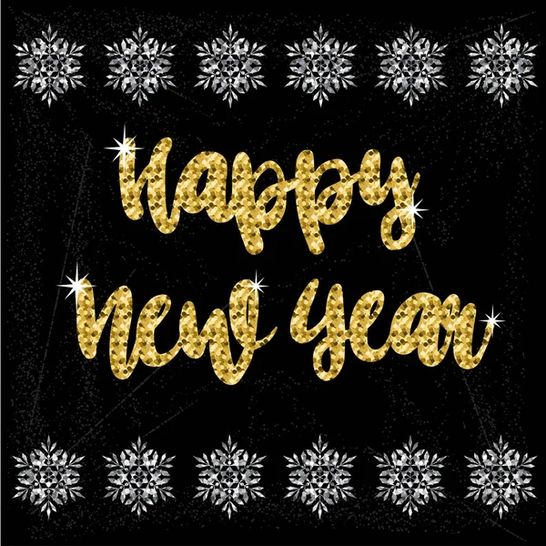 Felice anno nuovo. Illustrazione lettering glitter vacanza 4 — Foto Stock