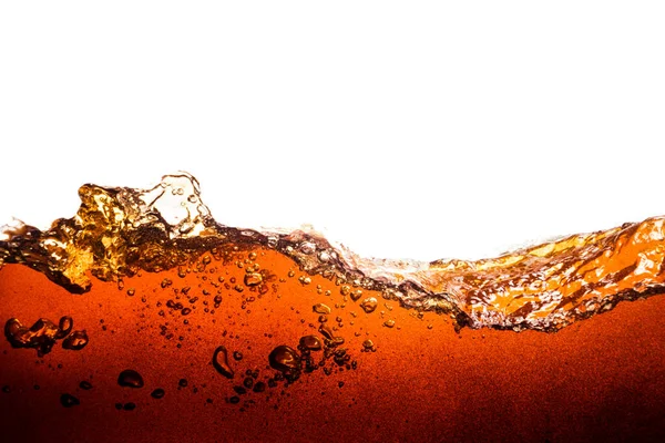 Cola Flavored Soda Bubbles White Background — Stock Photo, Image