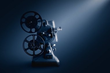 Vintage movie projector, high contrast image clipart