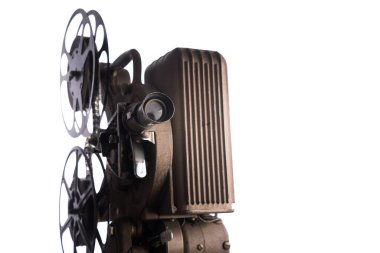 Klasik film projektörü beyaza izole edildi