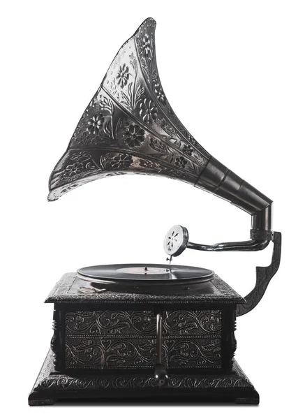 Старый Граммофон Высокое Контрастное Изображение — стоковое фото