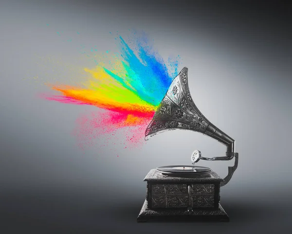 Old Gramophone High Contrast Image — Stock Photo, Image