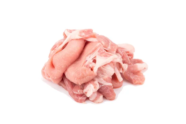 Carne, porco, fatias lombo de porco em um fundo branco — Fotografia de Stock