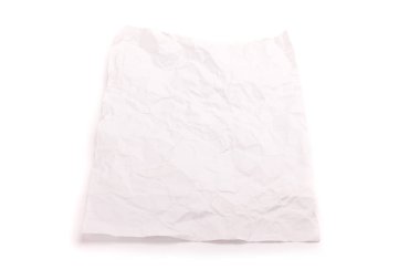 buruşmuş kağıt beyaz arkaplanda izole