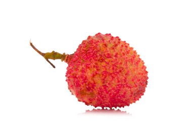 Beyaz arka planda izole edilmiş taze lychees