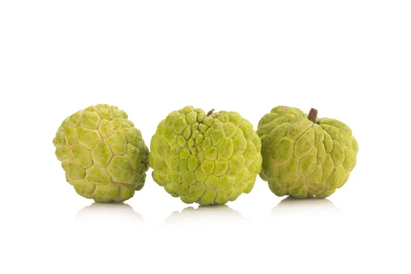 Sugar Apple (custard apple, Annona, sweetsop) on white backgroun