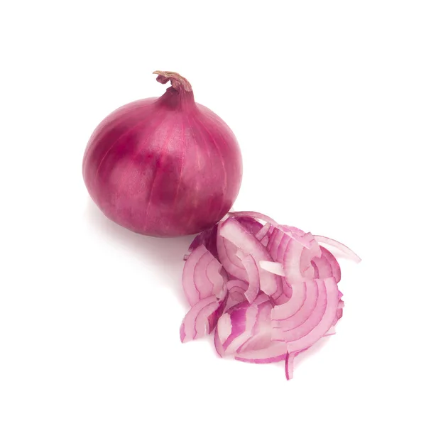 Red sliced onion isolated on white background — Stock Photo, Image