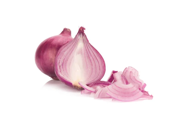 Red sliced onion isolated on white background — Stock Photo, Image