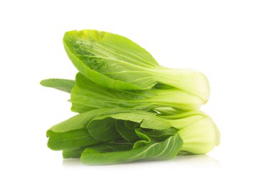 Bok choy sebzesi beyaz arkaplanda izole