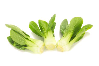 Bok choy sebzesi beyaz arkaplanda izole