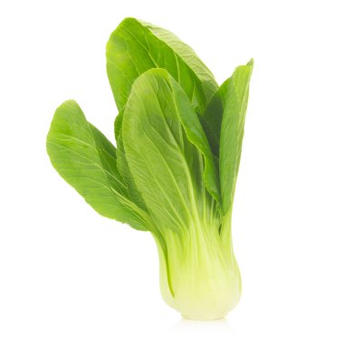 Bok choy sebzesi beyaz arkaplanda izole