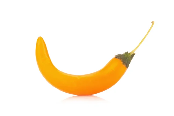 Перец чили желтый / оранжевый изолированы на белом фоне — стоковое фото