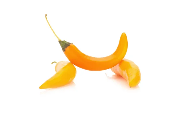 Chili pepper yellow / orange isolated on a white background — Stock Photo, Image