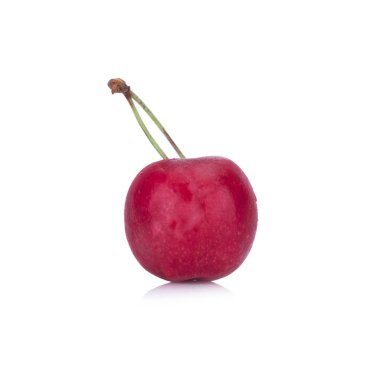 Beyaz arka plan üzerinde tek izole kiraz