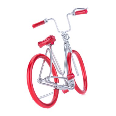 Alüminyum tel beyaz arka plan üzerinde izole tarafından yapılan Sal Bisiklet