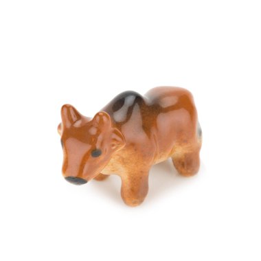 Kırmızı inek. çekici. modeli. Beyaz arka plan üzerinde izole