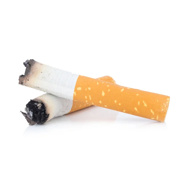 Cinzeiro de cinza de cigarro isolado no fundo branco — Fotografia de Stock