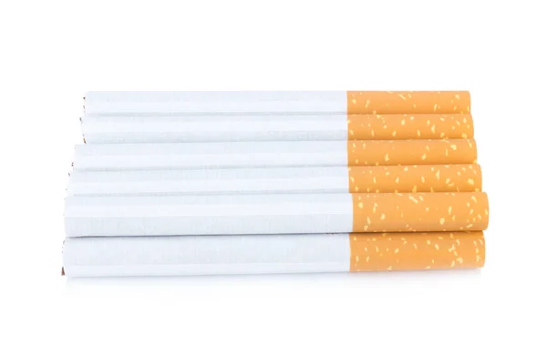 Τασάκι τέφρα τσιγάρων που απομονώνονται σε λευκό φόντο — Φωτογραφία Αρχείου