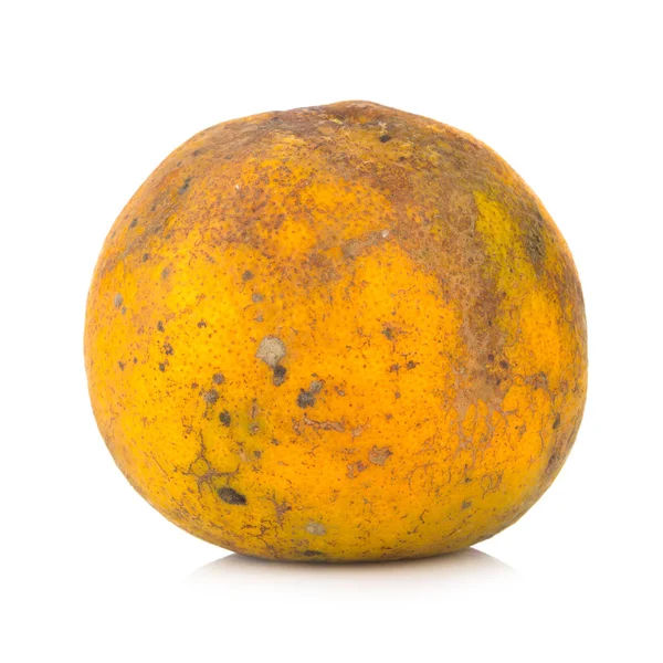 Orange. rotten. dirty. isolated on white background — Stock Photo, Image