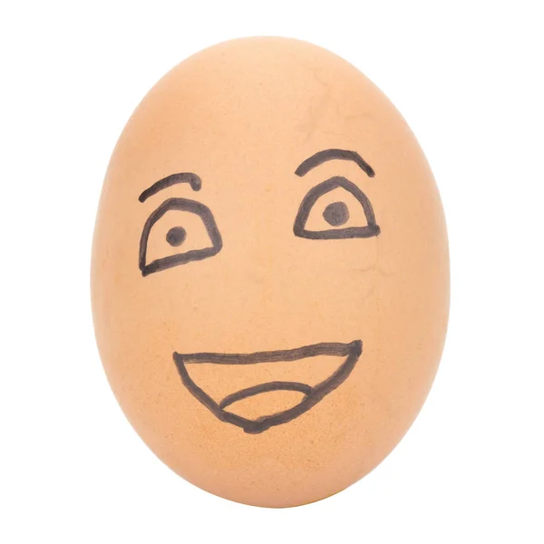 Egg face smile man concept isolated on white background — Stock Photo, Image