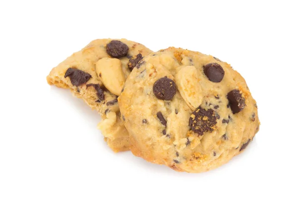 Cioccolato chip cookie isolato su sfondo bianco — Foto Stock