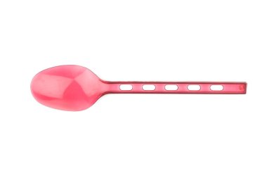 beyaz izole kırmızı plastik kaşık