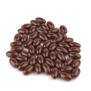 vitamin E. ek gıda. renk kahverengi kapsül. üzerinde izole 