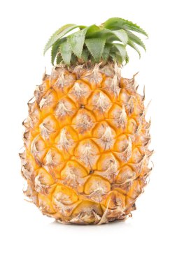 Beyaz arkaplanda izole edilmiş ananas
