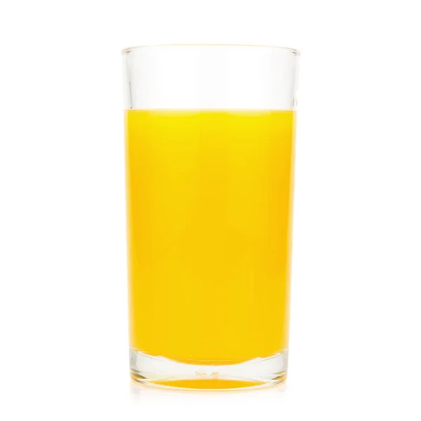 Vidro de suco de laranja isolado no fundo branco — Fotografia de Stock